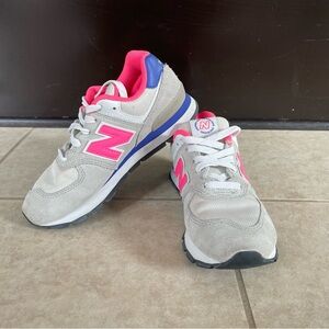 *Brand New* New Balance 574 Big Kid 'Summer Fog Neon Pink' size 2